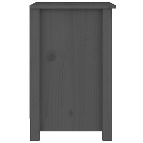 Sengeborde 2 stk. 40x35x55 cm massivt fyrretræ grå