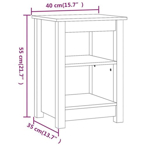 Sengeborde 2 stk. 40x35x55 cm massivt fyrretræ grå