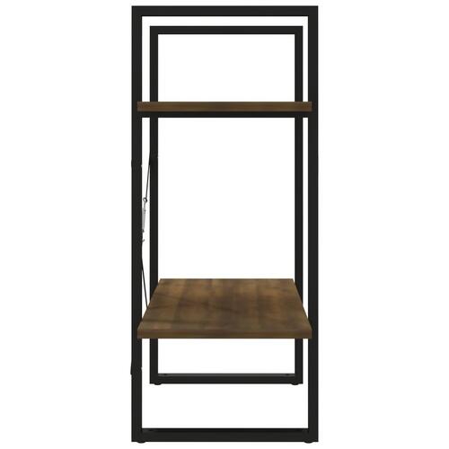 Bogreol m. 2 hylder 60x30x70 cm konstrueret træ brun egetræ