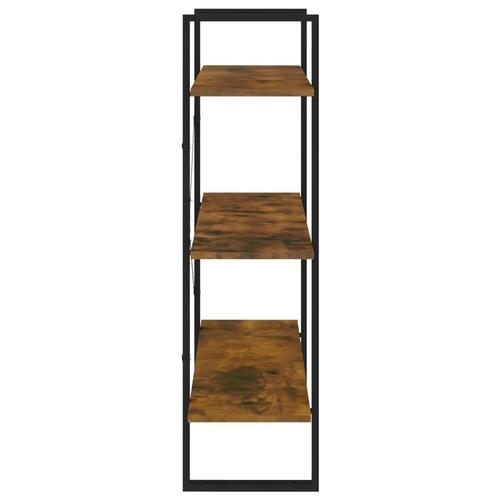 Bogreol 80x30x105 cm konstrueret træ røget egetræ
