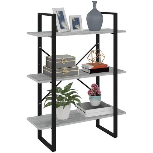 Bogreol 80x30x105 cm konstrueret træ grå sonoma-eg
