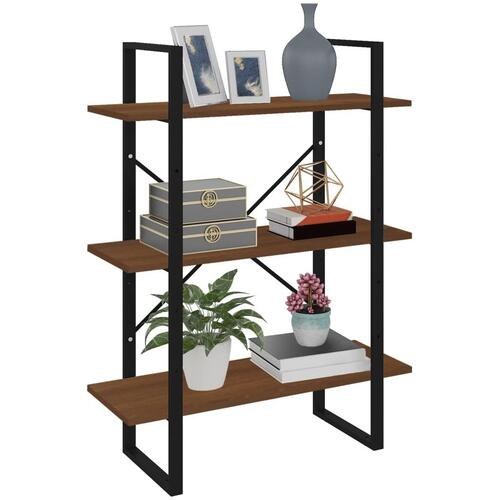 Bogreol 80x30x105 cm konstrueret træ brun egetræsfarve