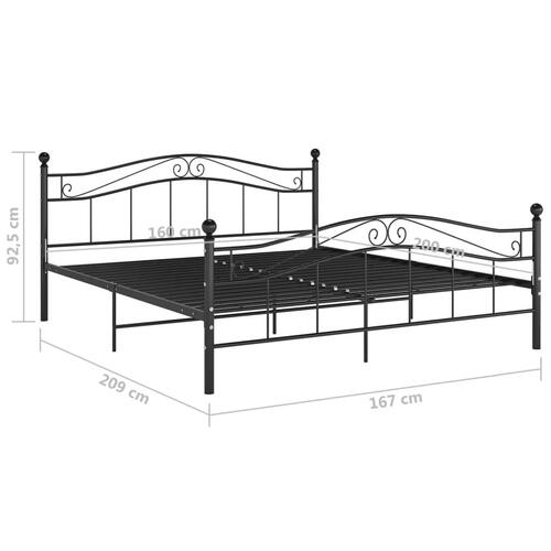 Sengestel sort metal 160 x 200 cm