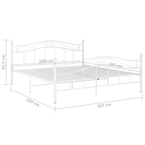 Sengestel 160x200 cm metal hvid