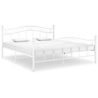 Sengestel 200x200 cm metal hvid
