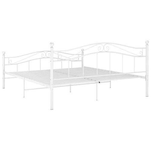 Sengestel 200x200 cm metal hvid
