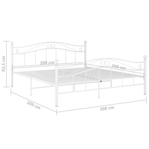 Sengestel 200x200 cm metal hvid