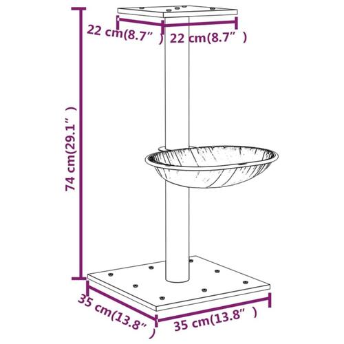 Kradsetræ med sisalkradsestolpe 74 cm cremefarvet