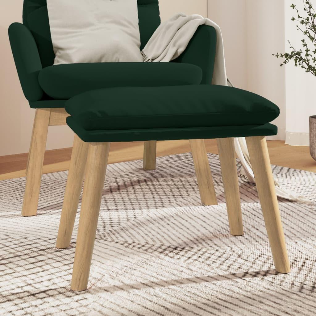 Fodskammel 45x29,5x35 cm fløjl mørkegrøn