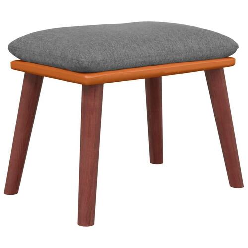 Fodskammel 45x29,5x35 cm stof og kunstlæder lysegrå