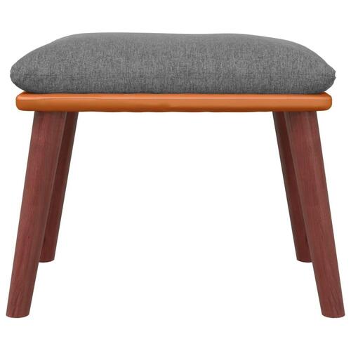 Fodskammel 45x29,5x35 cm stof og kunstlæder lysegrå