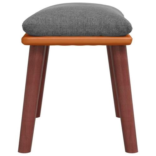 Fodskammel 45x29,5x35 cm stof og kunstlæder lysegrå