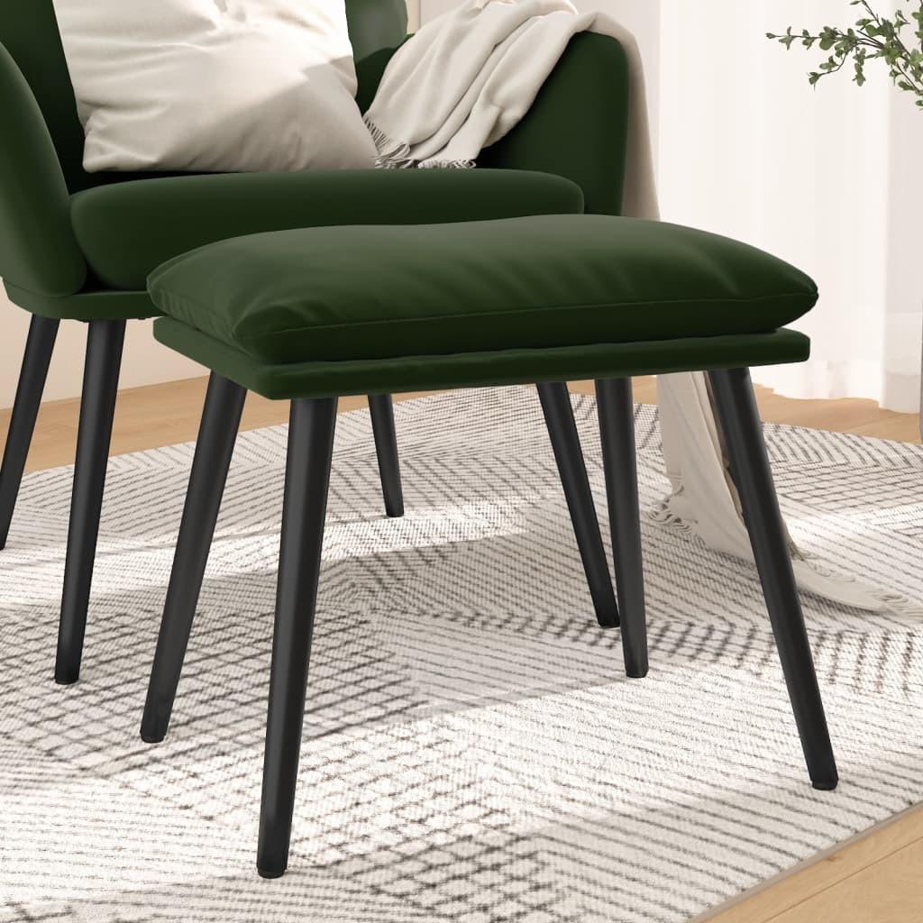 Fodskammel 45x29,5x35 cm fløjl mørkegrøn
