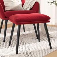 Fodskammel 45x29,5x35 cm fløjl vinrød
