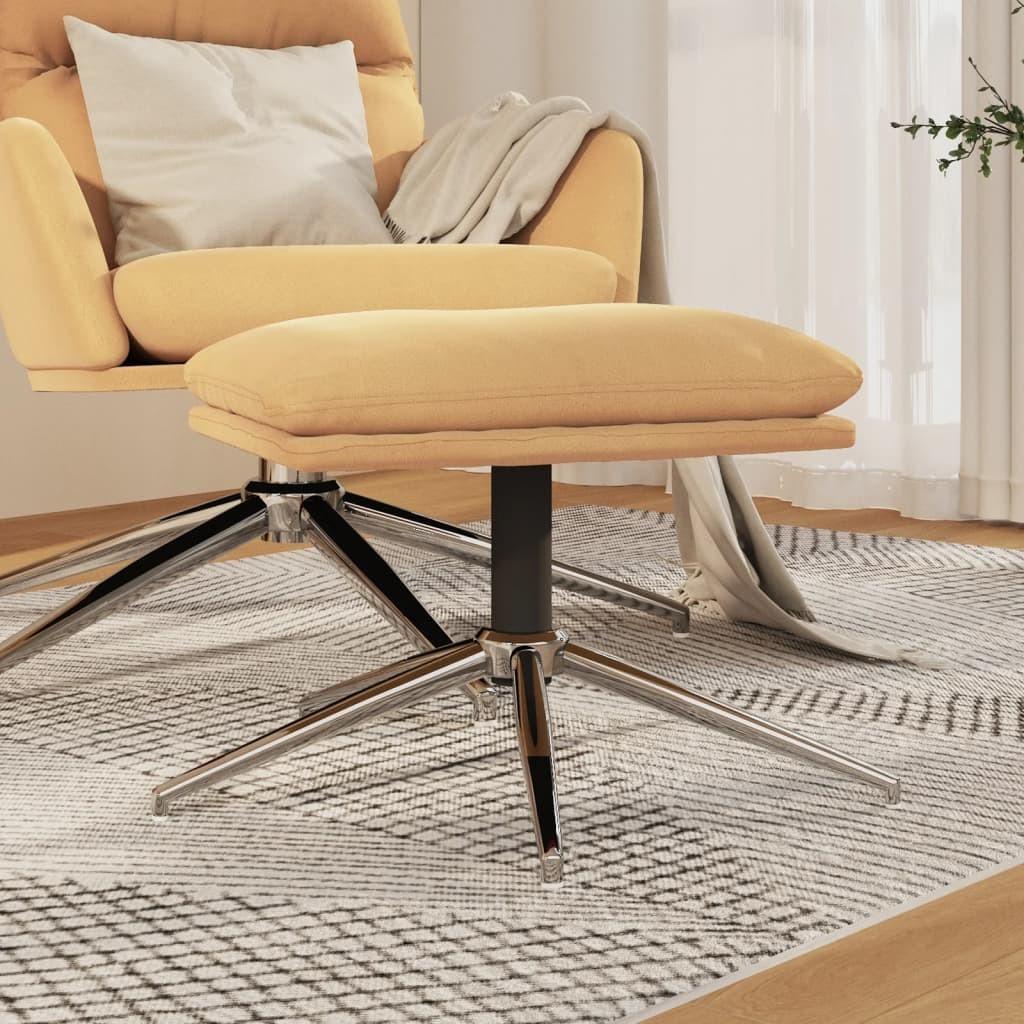 Fodskammel 60x60x35 cm mikrofiberstof cremefarvet