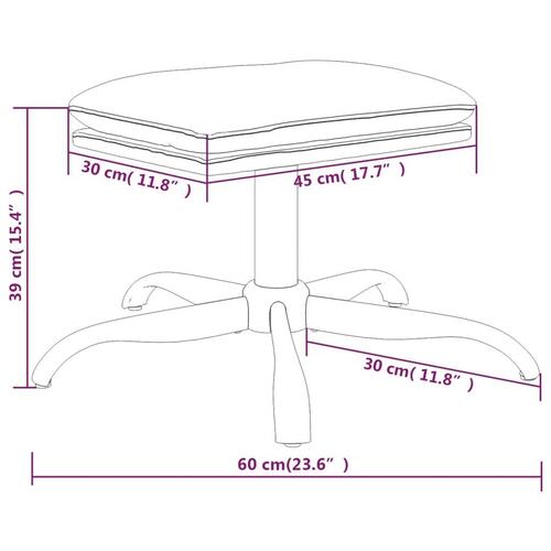 Fodskammel 60x60x36 cm stof cremefarvet