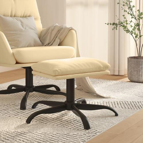 Fodskammel 60x60x36 cm fløjl cremefarvet