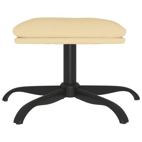 Fodskammel 60x60x36 cm fløjl cremefarvet