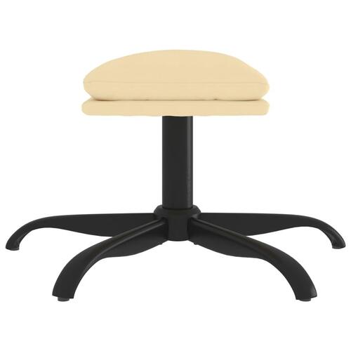 Fodskammel 60x60x36 cm fløjl cremefarvet
