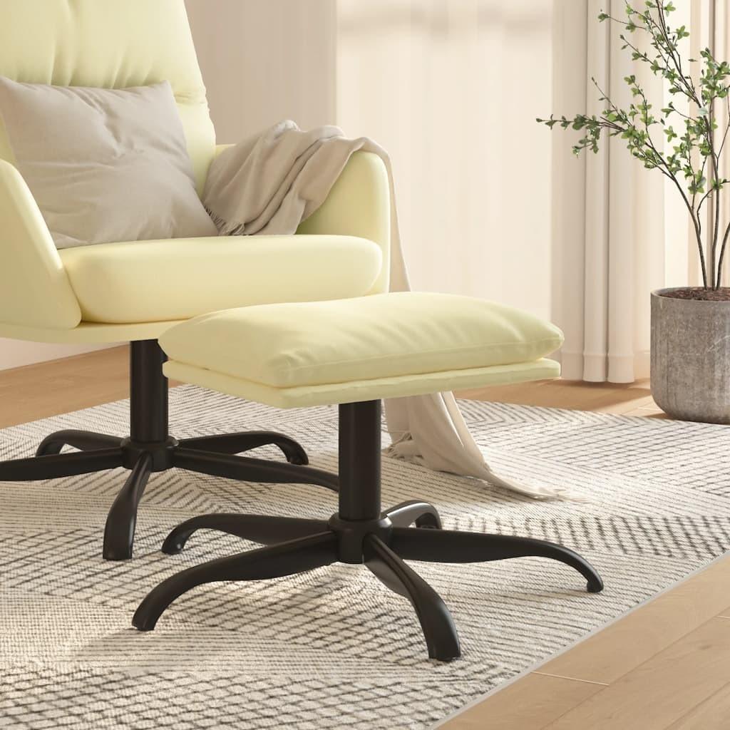 Fodskammel 60x60x36 cm kunstlæder cremefarvet