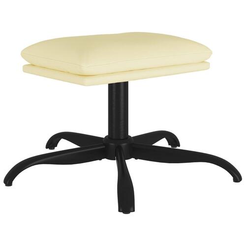 Fodskammel 60x60x36 cm kunstlæder cremefarvet
