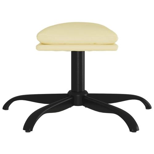 Fodskammel 60x60x36 cm kunstlæder cremefarvet