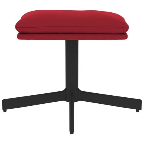 Fodskammel 60x60x36 cm fløjl vinrød