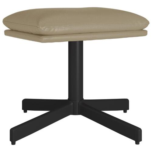 Fodskammel 60x60x36 cm kunstlæder cappuccino