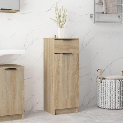 Badeværelsesskab 32x34x90 cm konstrueret træ sonoma-eg