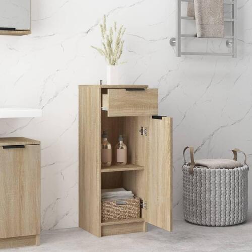 Badeværelsesskab 32x34x90 cm konstrueret træ sonoma-eg