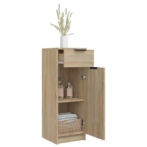 Badeværelsesskab 32x34x90 cm konstrueret træ sonoma-eg