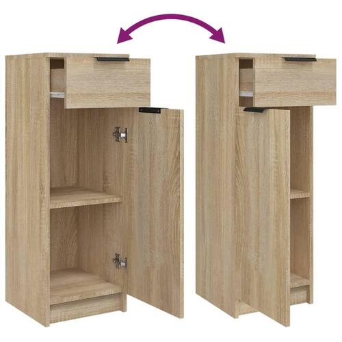 Badeværelsesskab 32x34x90 cm konstrueret træ sonoma-eg