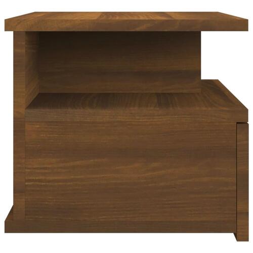 Væghængte natborde 2 stk 40x31x27cm konstrueret træ brun egetræ