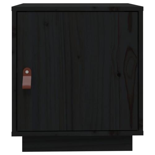 Sengebord 40x34x45 cm massivt fyrretræ sort