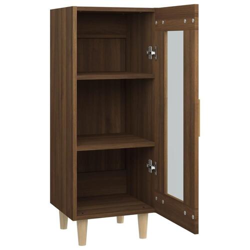 Skænk 34,5x34x90 cm konstrueret træ brun egetræsfarve