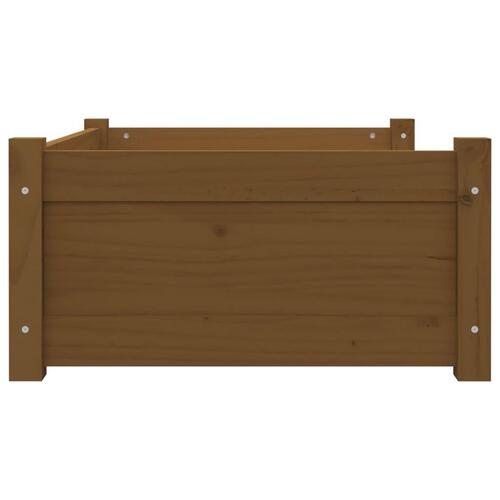 Hundeseng 75,5x55,5x28 cm massivt fyrretræ gyldenbrun