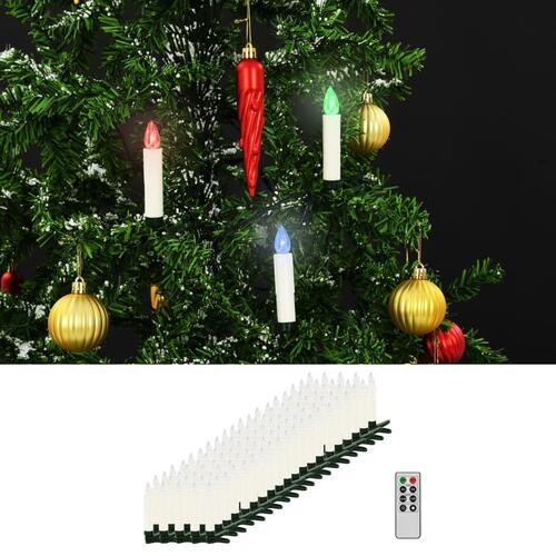 Trådløse LED-julelys med fjernbetjening 100 stk. RGB