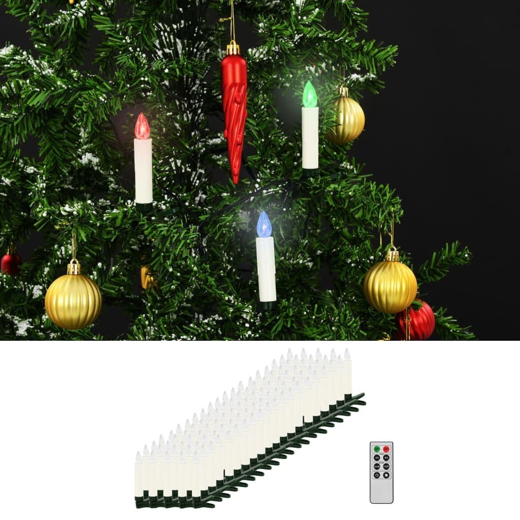 Trådløse LED-julelys med fjernbetjening 100 stk. RGB