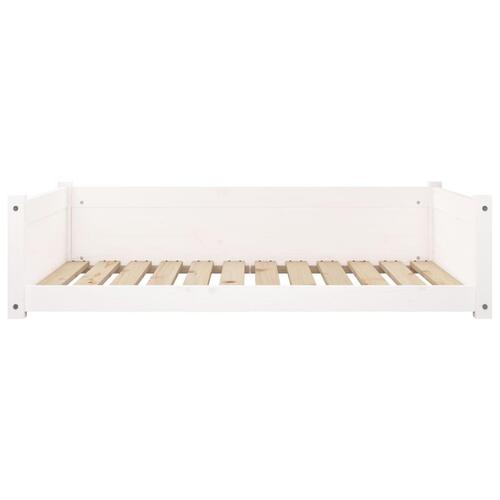 Hundeseng 105,5x75,5x28 cm massivt fyrretræ hvid