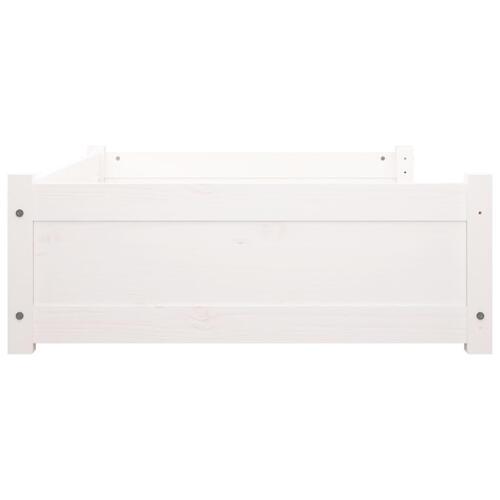 Hundeseng 105,5x75,5x28 cm massivt fyrretræ hvid