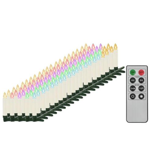 Trådløse LED-julelys med fjernbetjening 100 stk. RGB