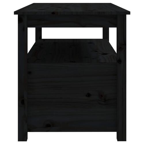 Sofabord 102x49x55 cm massivt fyrretræ sort