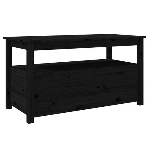 Sofabord 102x49x55 cm massivt fyrretræ sort