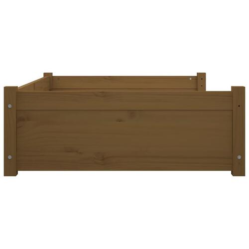 Hundeseng 105,5x75,5x28 cm massivt fyrretræ gyldenbrun