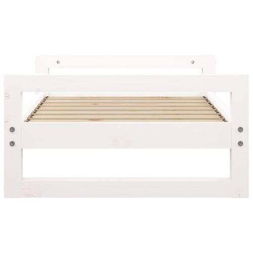 Hundeseng 75,5x55,5x28 cm massivt fyrretræ hvid