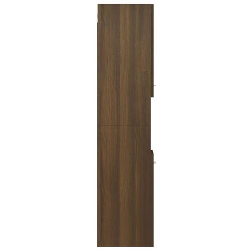 Badeværelsesskab 30x30x130 cm konstrueret træ brun egetræ