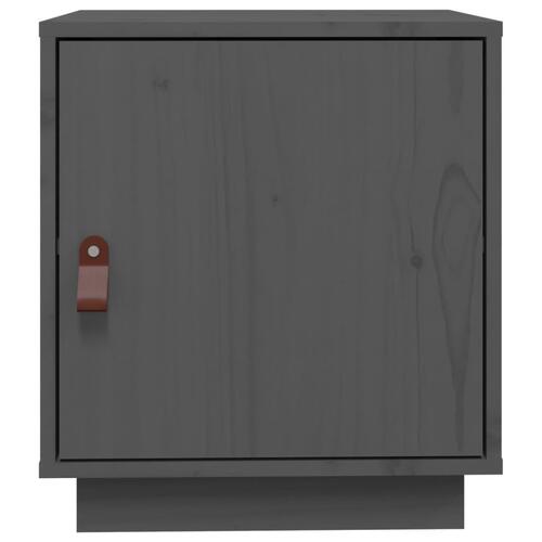 Sengebord 40x34x45 cm massivt fyrretræ grå