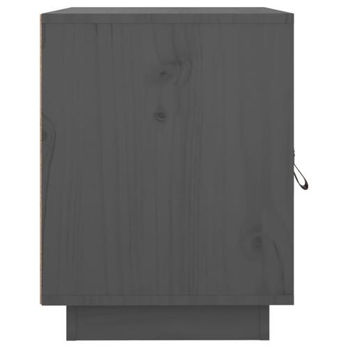 Sengebord 40x34x45 cm massivt fyrretræ grå