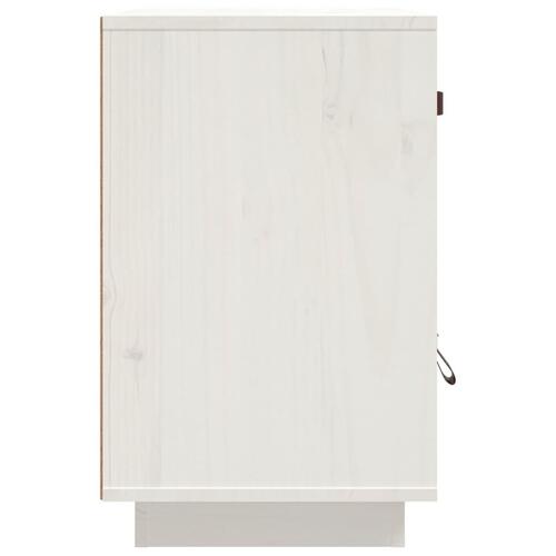 Sengebord 40x34x55 cm massivt fyrretræ hvid
