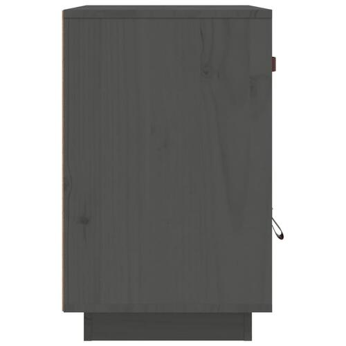 Sengebord 40x34x55 cm massivt fyrretræ grå